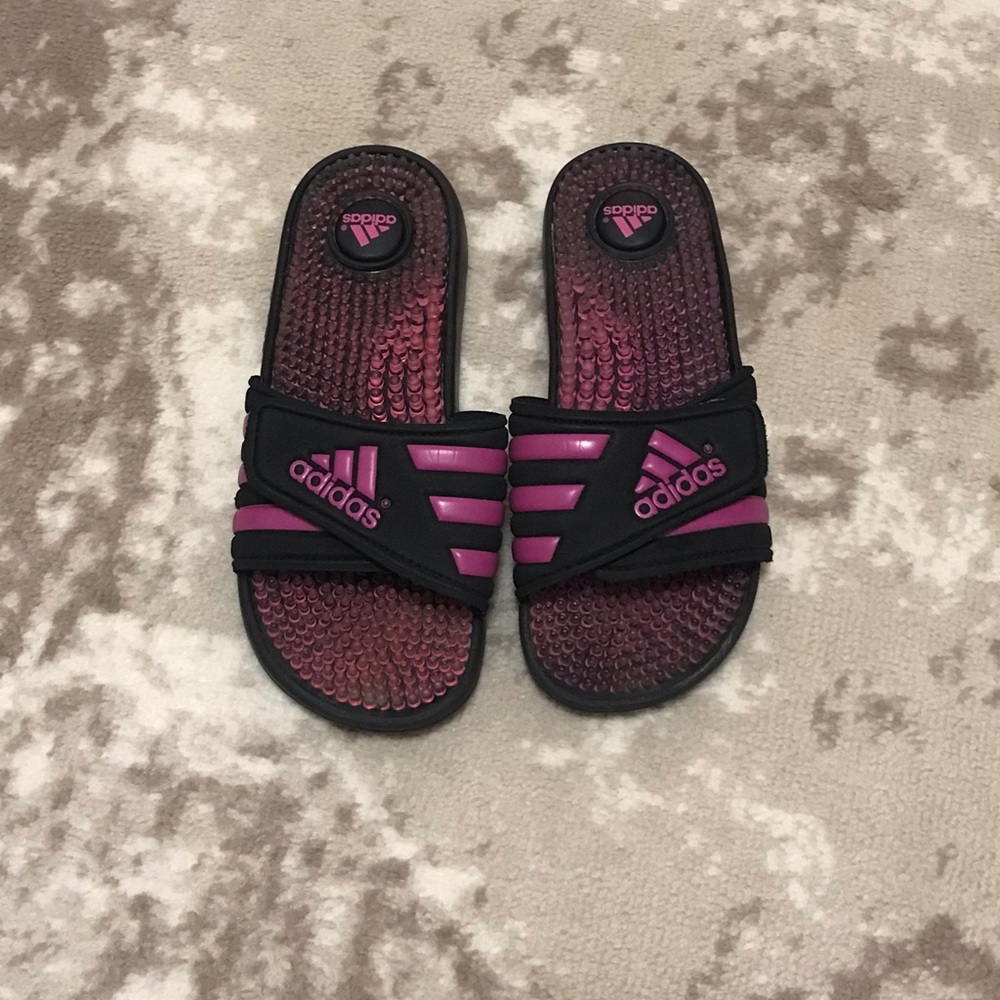Adidas Purple and Black Adissage Foot Massage Sandals Slides